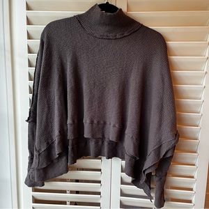 Free People We the Free waffle high neck cropped  top size small
